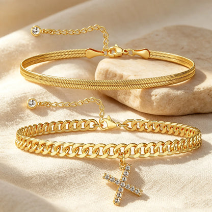 Purpose-Built Gold Initial Anklet – 14K Gold Plated, Waterproof