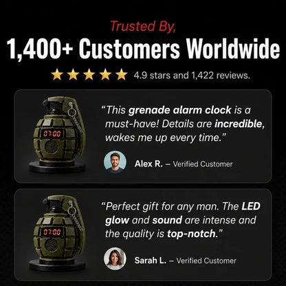 Purpose-Built Grenade Alarm Clock for Everyday Use
