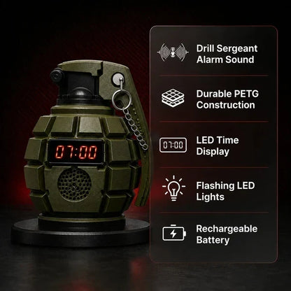 Purpose-Built Grenade Alarm Clock for Everyday Use