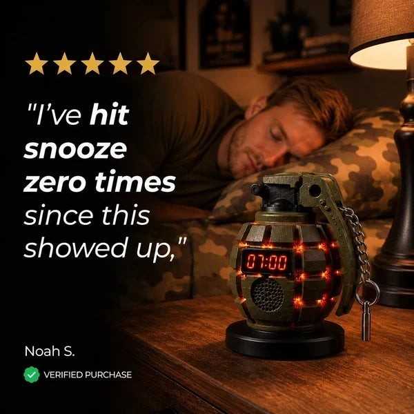Purpose-Built Grenade Alarm Clock for Everyday Use