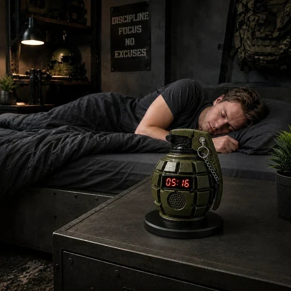 Purpose-Built Grenade Alarm Clock for Everyday Use