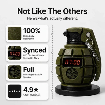 Purpose-Built Grenade Alarm Clock for Everyday Use