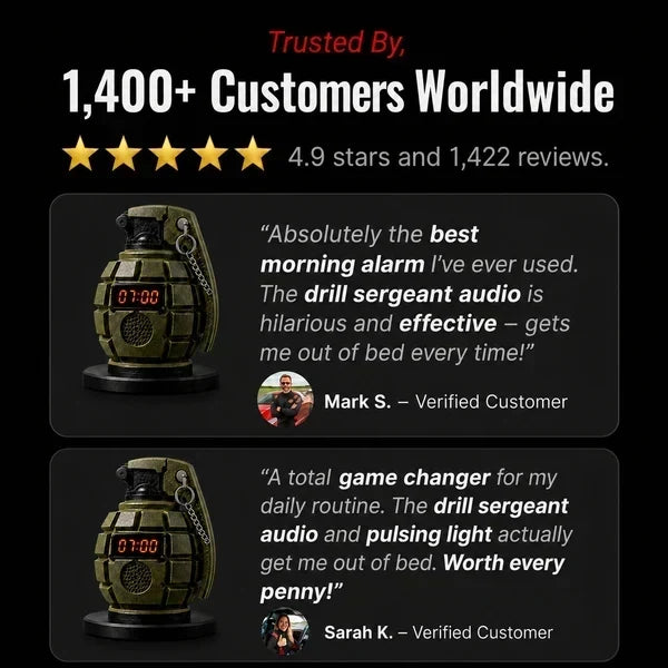 Purpose-Built Grenade Alarm Clock for Everyday Use