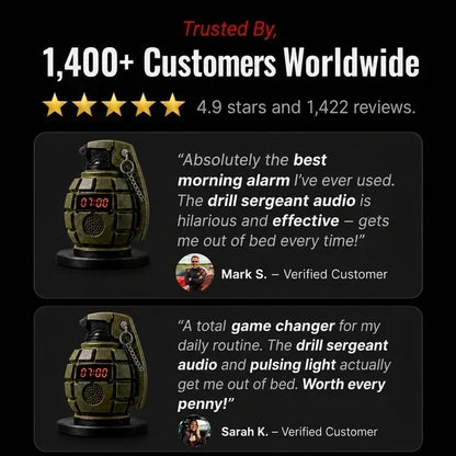 Purpose-Built Grenade Alarm Clock for Everyday Use