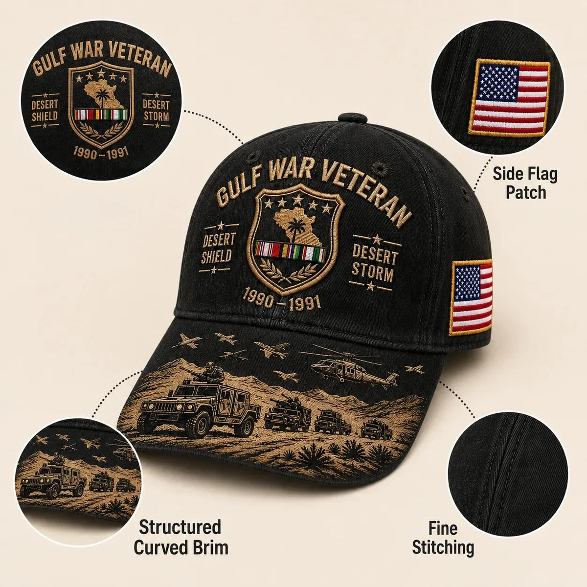 Distinctive Gulf War Veteran Desert Shield & Desert Storm