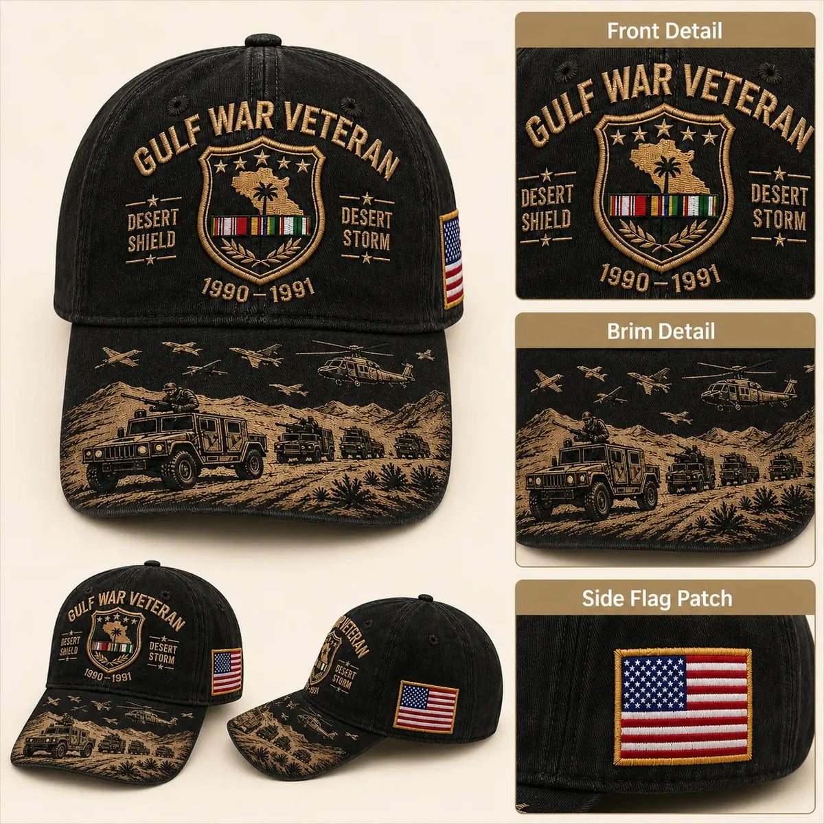 Distinctive Gulf War Veteran Desert Shield & Desert Storm