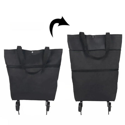 Distinctive Large-capacity folding push-pull shopping bag - The