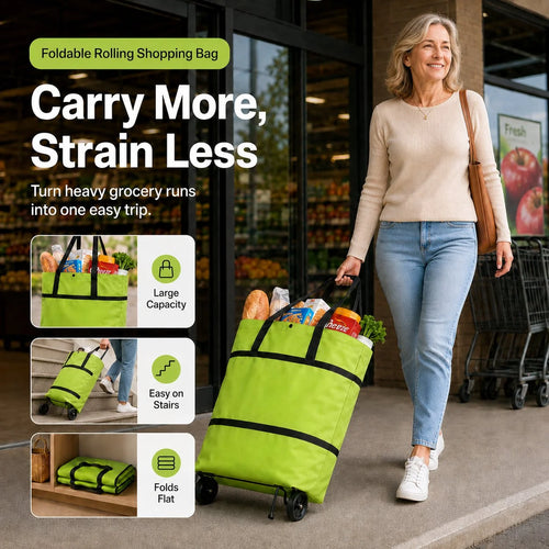 Distinctive Large-capacity folding push-pull shopping bag - The
