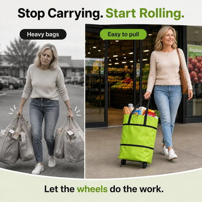Distinctive Large-capacity folding push-pull shopping bag - The