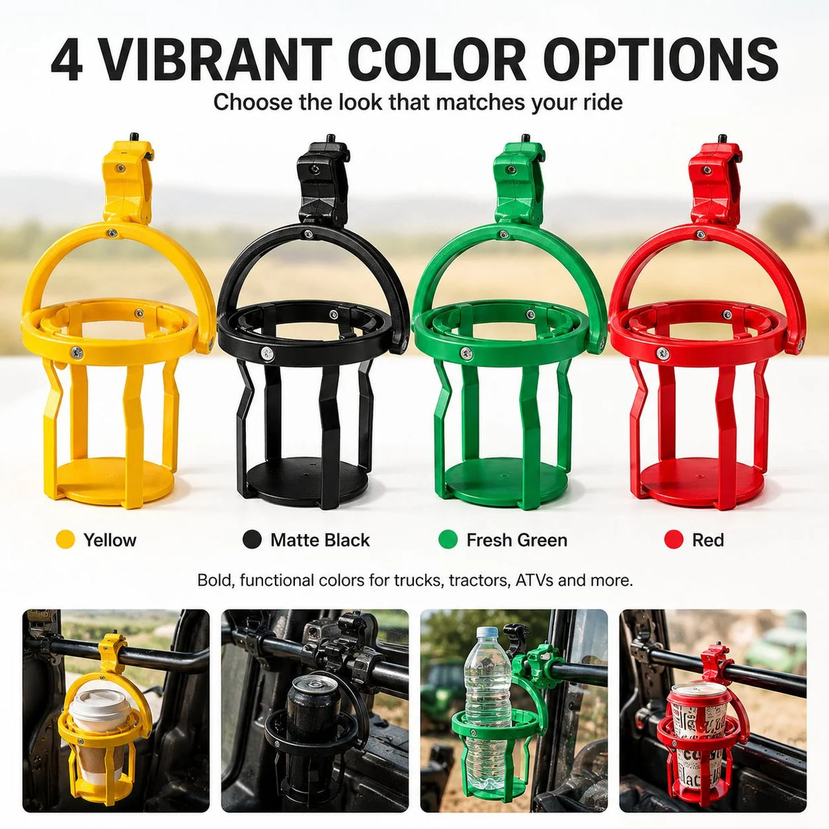 Vehicle-Ready Gyroscopic Anti-Spill Clamp-On Cup Holder – 360° Auto
