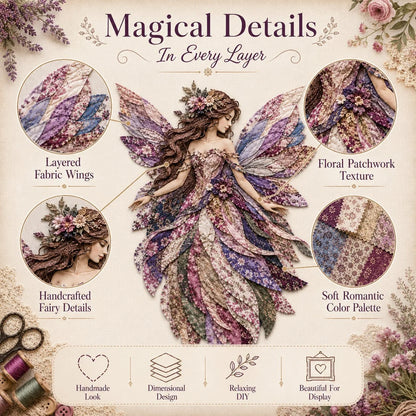 Floral Fairy Fabric Collage Kit with Dimensional Wings