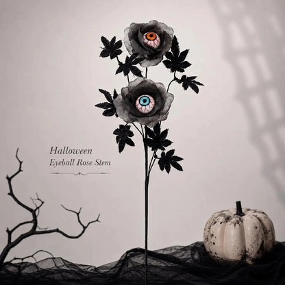 Dark Gothic Eyeball Rose Stem for Spooky Halloween Home Decor
