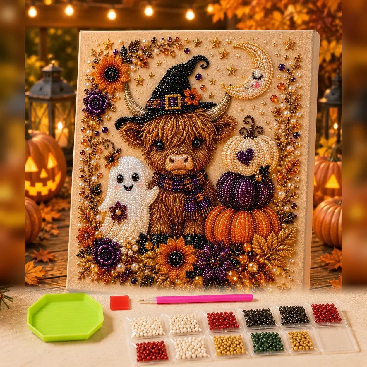 Tiny-Pearl Halloween Craft Kit for Making Playful Spooky Art