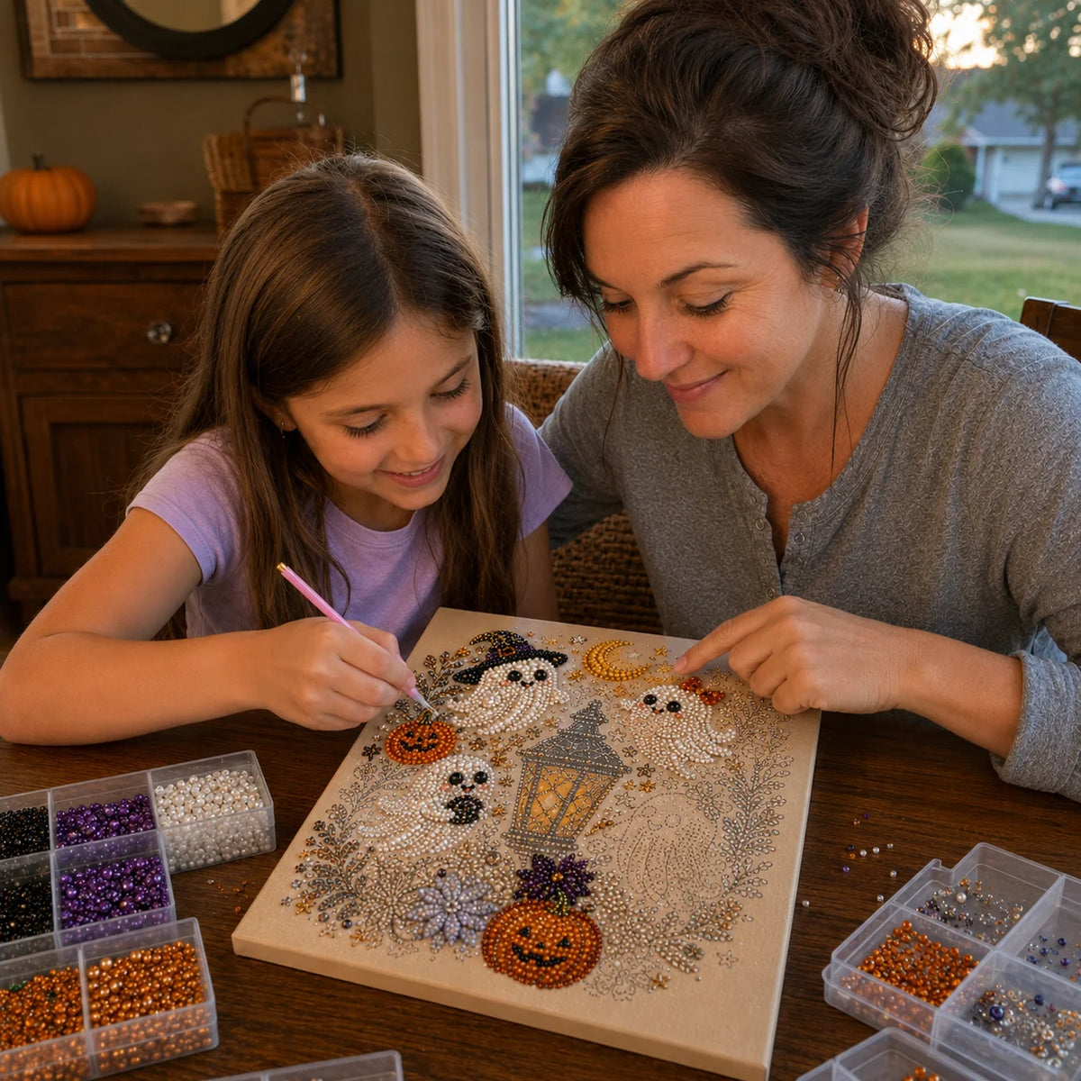 Tiny-Pearl Halloween Craft Kit for Making Playful Spooky Art