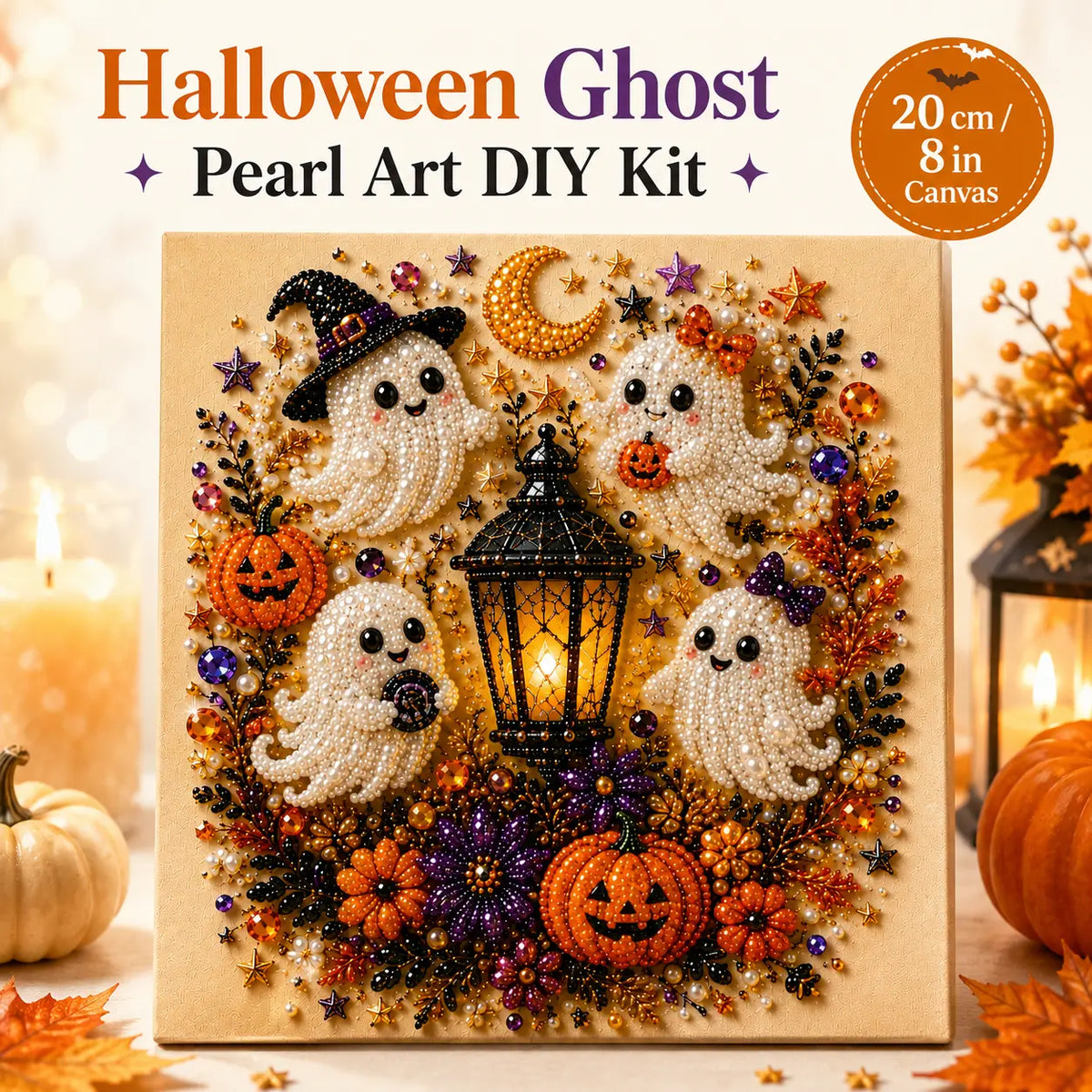 Tiny-Pearl Halloween Craft Kit for Making Playful Spooky Art
