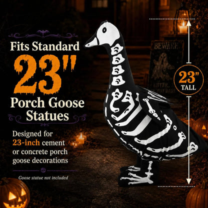 Skeleton Costume Outfit for 23-Inch Porch Goose Halloween Decor