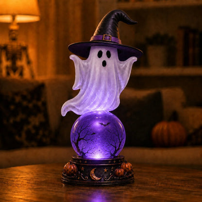 Decorative Raven Crystal Ball Lighted Decor for Focused Lighting