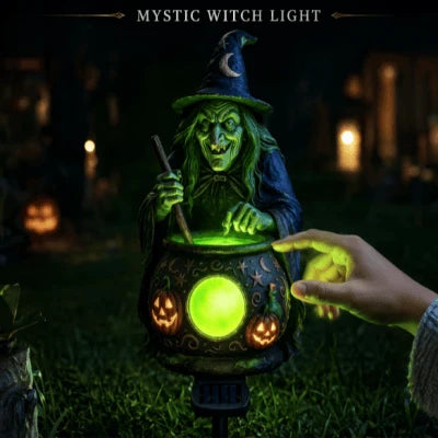 Outdoor Solar Witch Cauldron Garden Stake Light for Garden Display