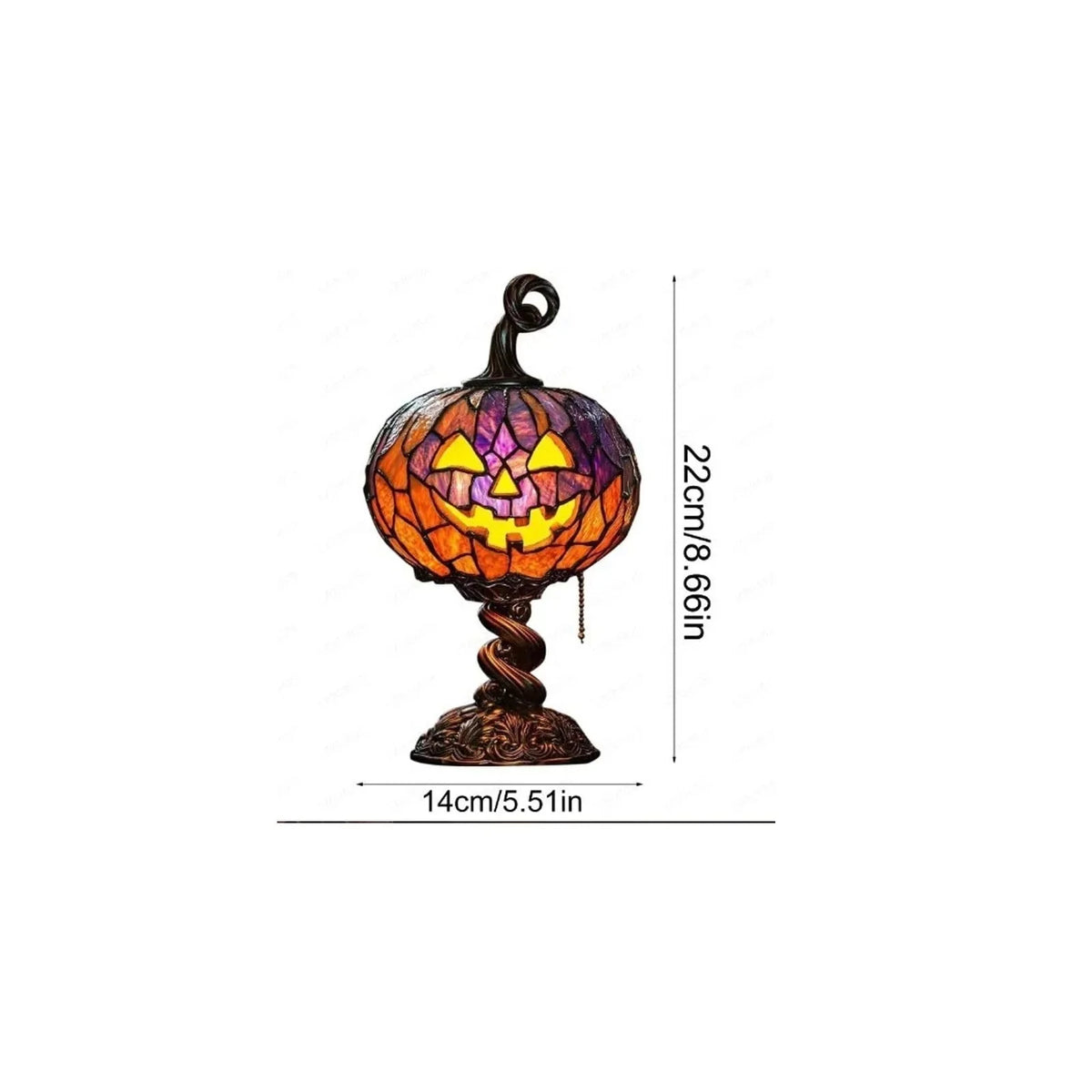 Decorative Stained Glass Style Pumpkin Table Lamp for Focused Lighting