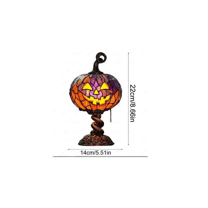 Decorative Stained Glass Style Pumpkin Table Lamp for Focused Lighting