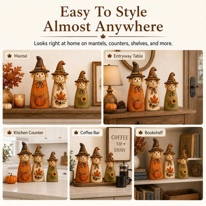 Vehicle-Ready Hand-Carved Vintage Scarecrow Fall Decor – Ha – Style 80
