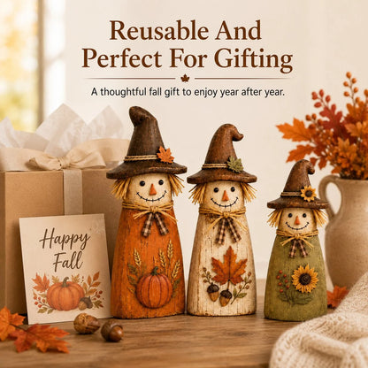 Vehicle-Ready Hand-Carved Vintage Scarecrow Fall Decor – Ha – Style 80
