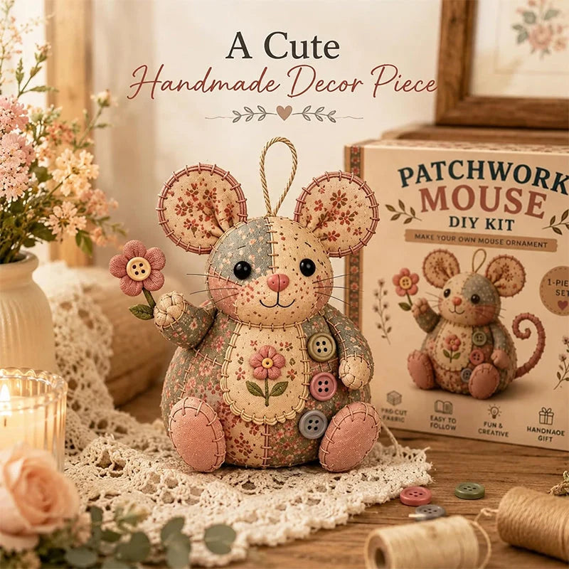 Hands-On Handcrafted Vintage Mouse Plush Sewing Kit for Creative Play