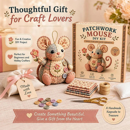 Hands-On Handcrafted Vintage Mouse Plush Sewing Kit for Creative Play