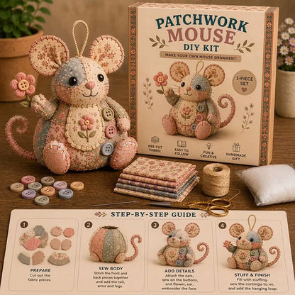 Hands-On Handcrafted Vintage Mouse Plush Sewing Kit for Creative Play