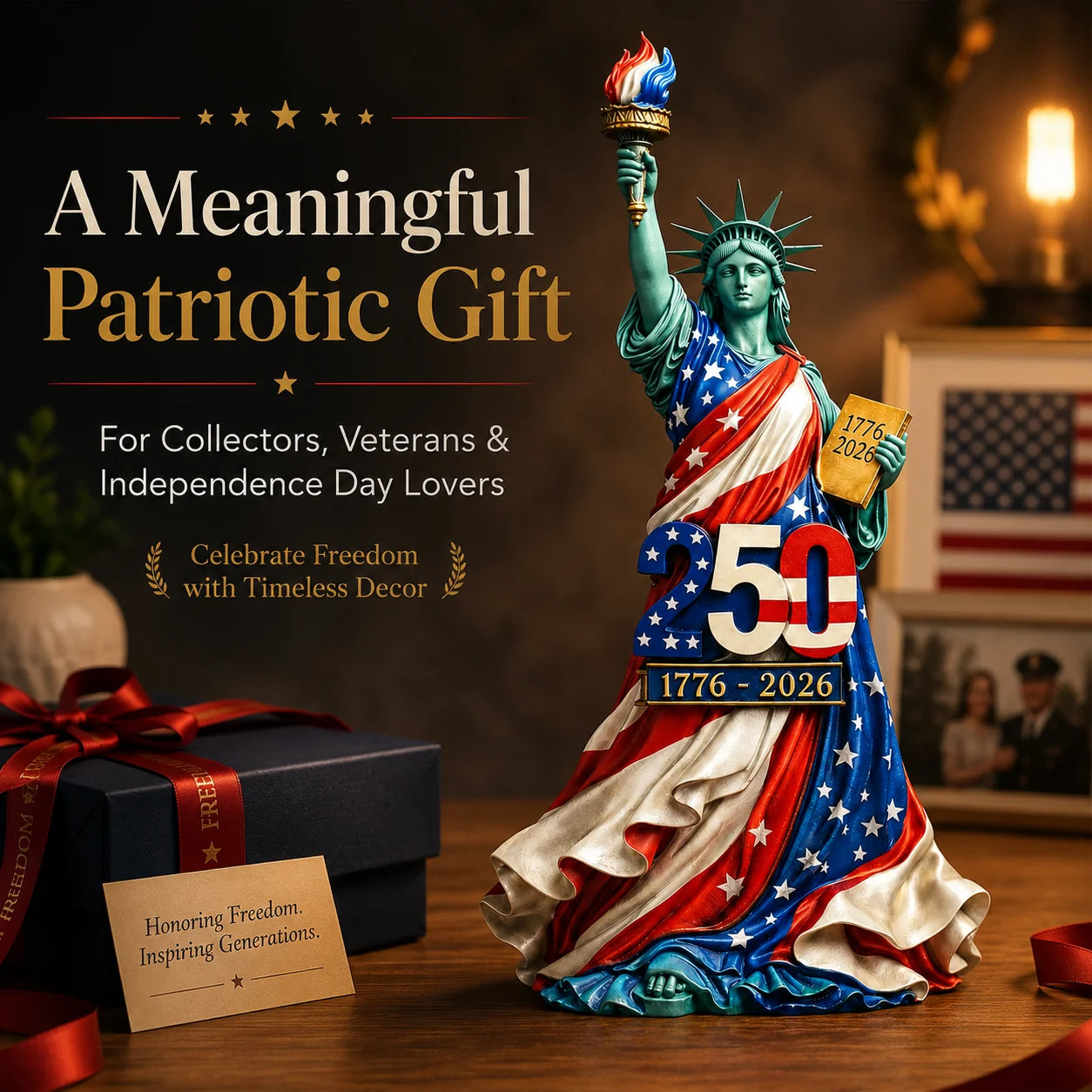Purpose-Built USA 250th – Liberty Figurine for Everyday Use – Handmade