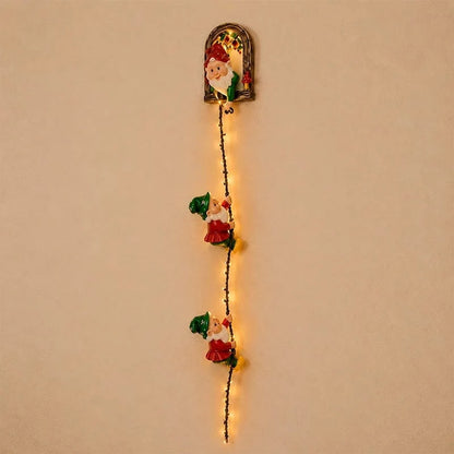 Decorative Handmade Climbing Gnome StringLights, Indoor OutdoorWall