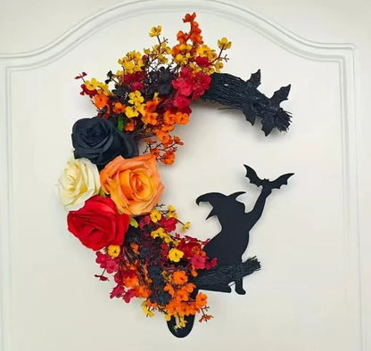 Handmade Halloween Cat Door Wreath