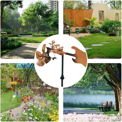 Metal Rock Band Windmill for Garden