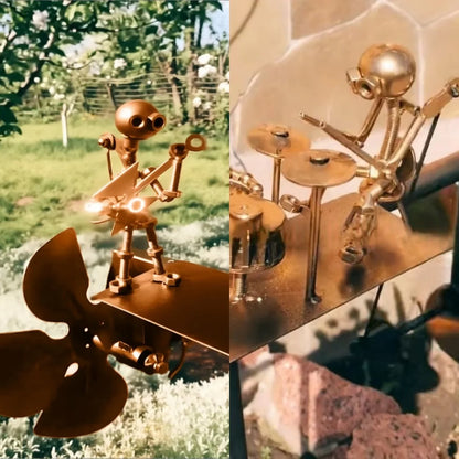 Metal Rock Band Windmill for Garden