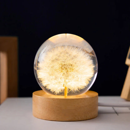 Hand-Poured Flower Resin Lamp with Warm Floral Night Light