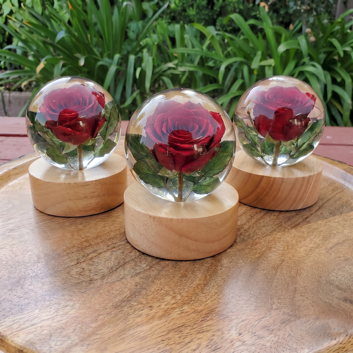 Hand-Poured Flower Resin Lamp with Warm Floral Night Light