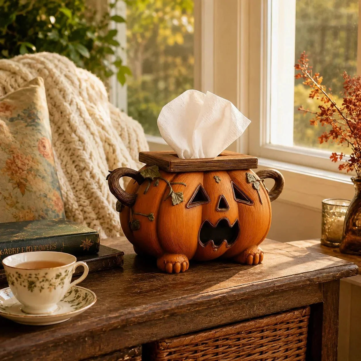 Purpose-Built Pumpkin Tissue Box Cover-Turn Your Everyday Tissue Box