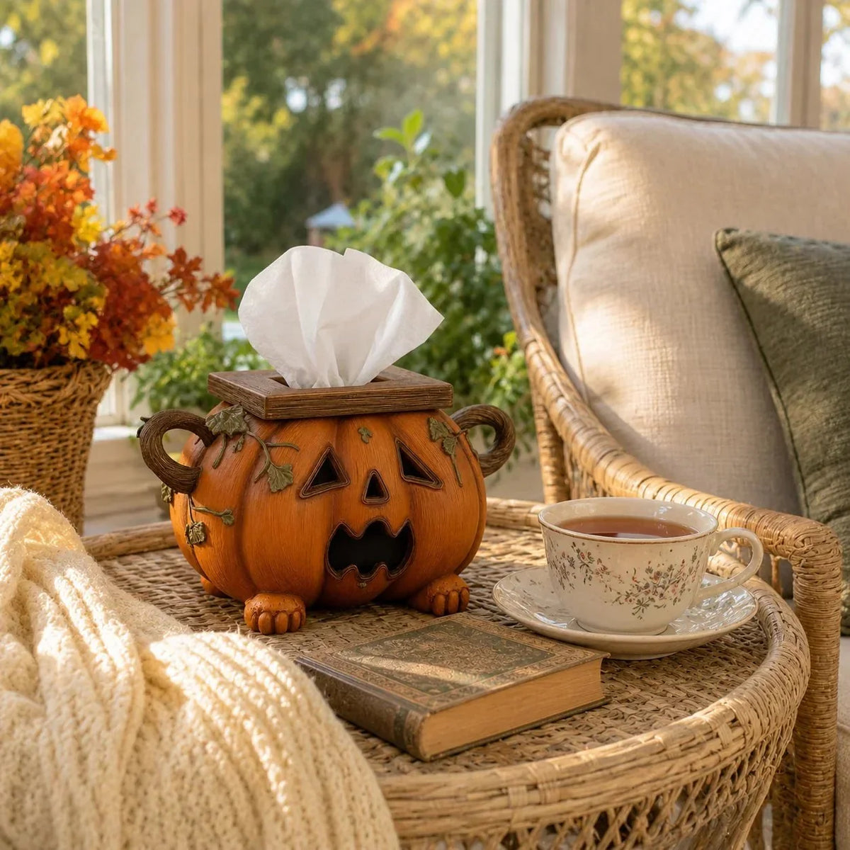 Purpose-Built Pumpkin Tissue Box Cover-Turn Your Everyday Tissue Box