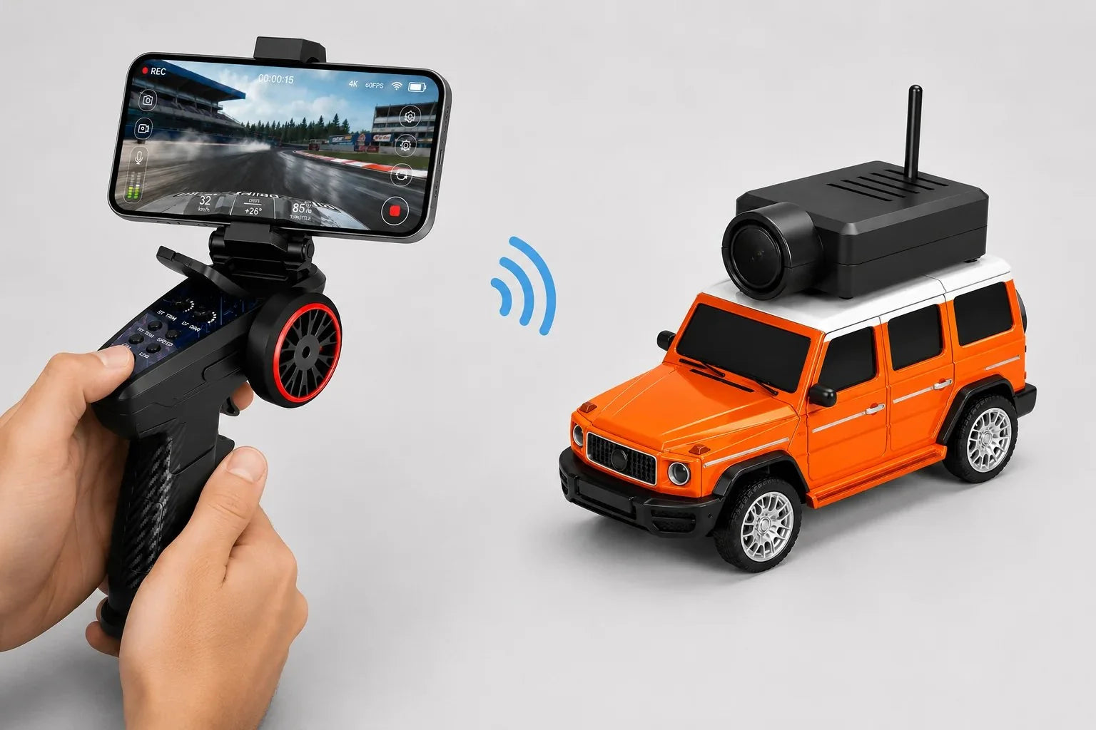 Vehicle-Ready Mini HD FPV Micro Desktop Racing RC Car for Garage Use
