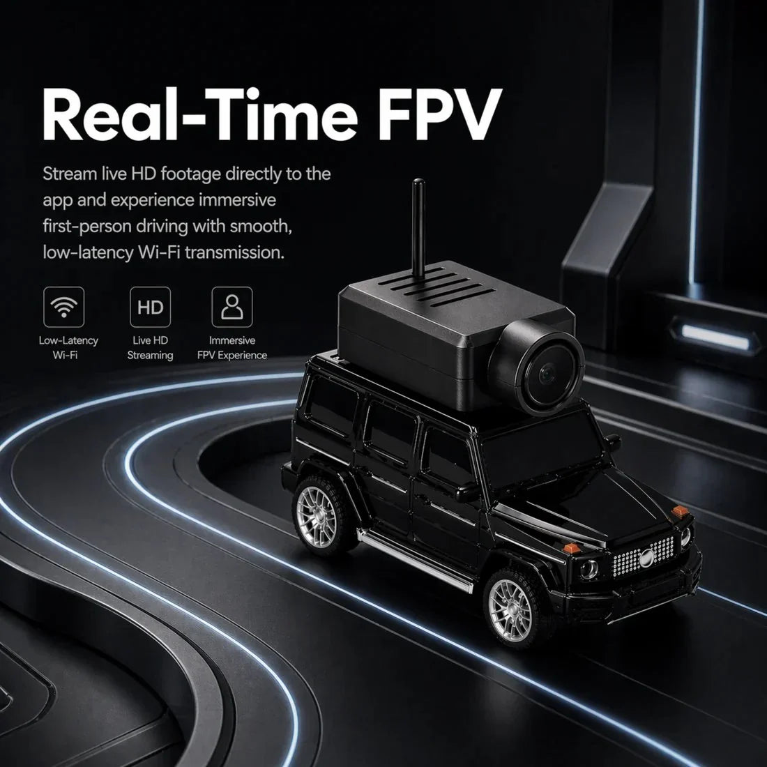 Vehicle-Ready Mini HD FPV Micro Desktop Racing RC Car for Garage Use