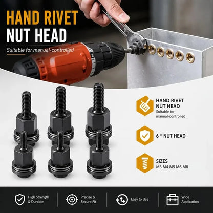 Hands-On Complete 72-in-1 Rivet Nut Kit – 5 Sizes for All Daily
