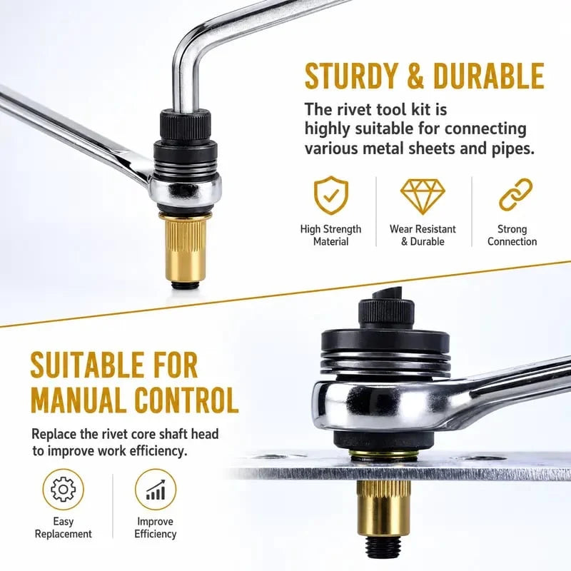 Hands-On Complete 72-in-1 Rivet Nut Kit – 5 Sizes for All Daily