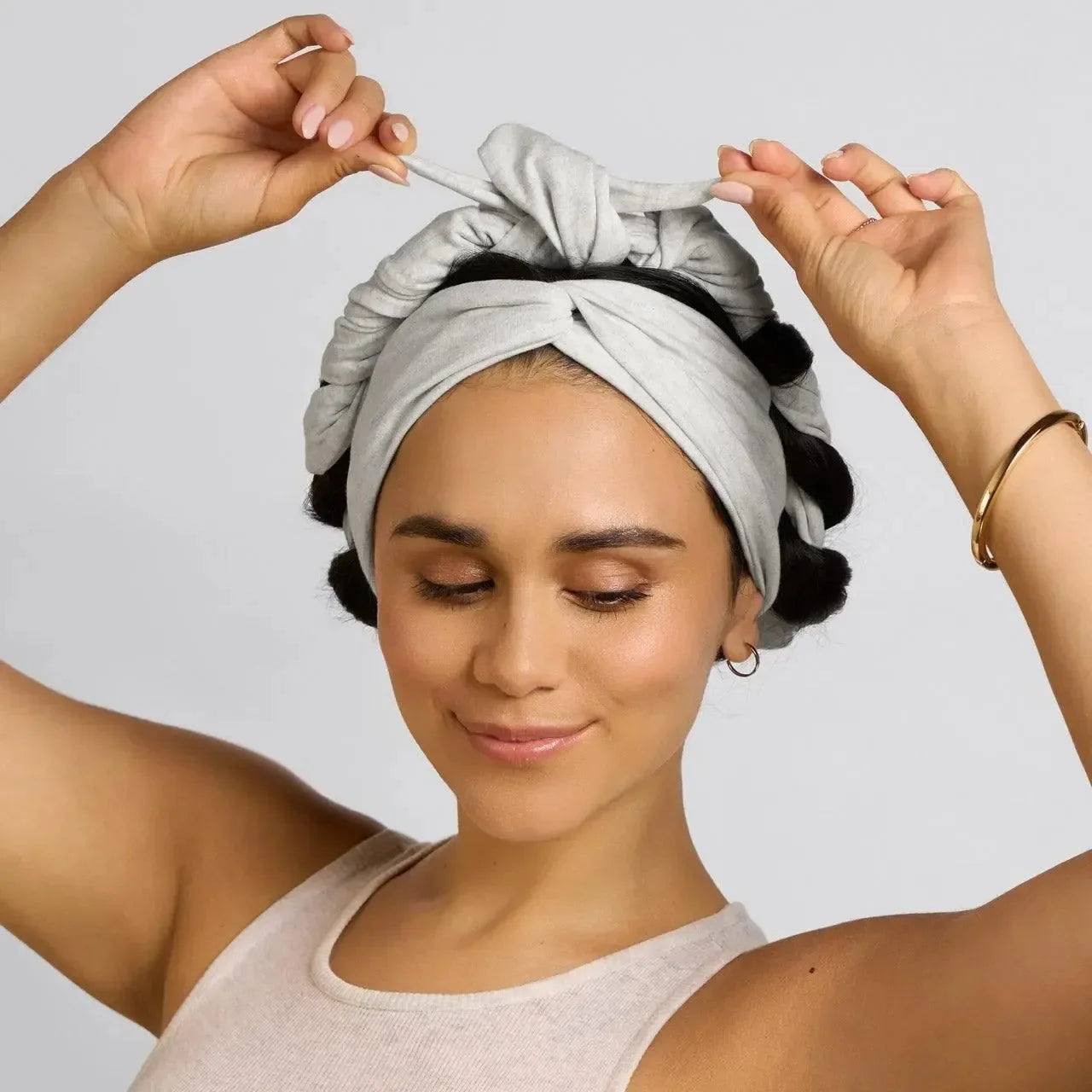 Purpose-Built Heather Gray Active Curling Headband – Heatless Hair