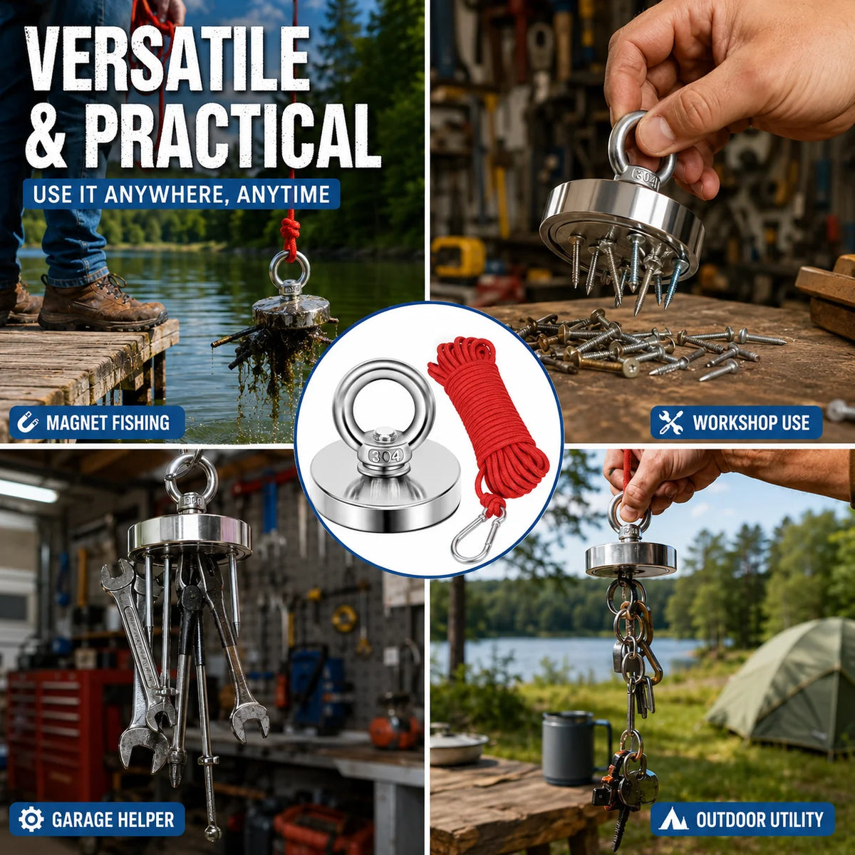 Purpose-Built Heavy Duty Fishing Magnet,Magnet with Countersunk