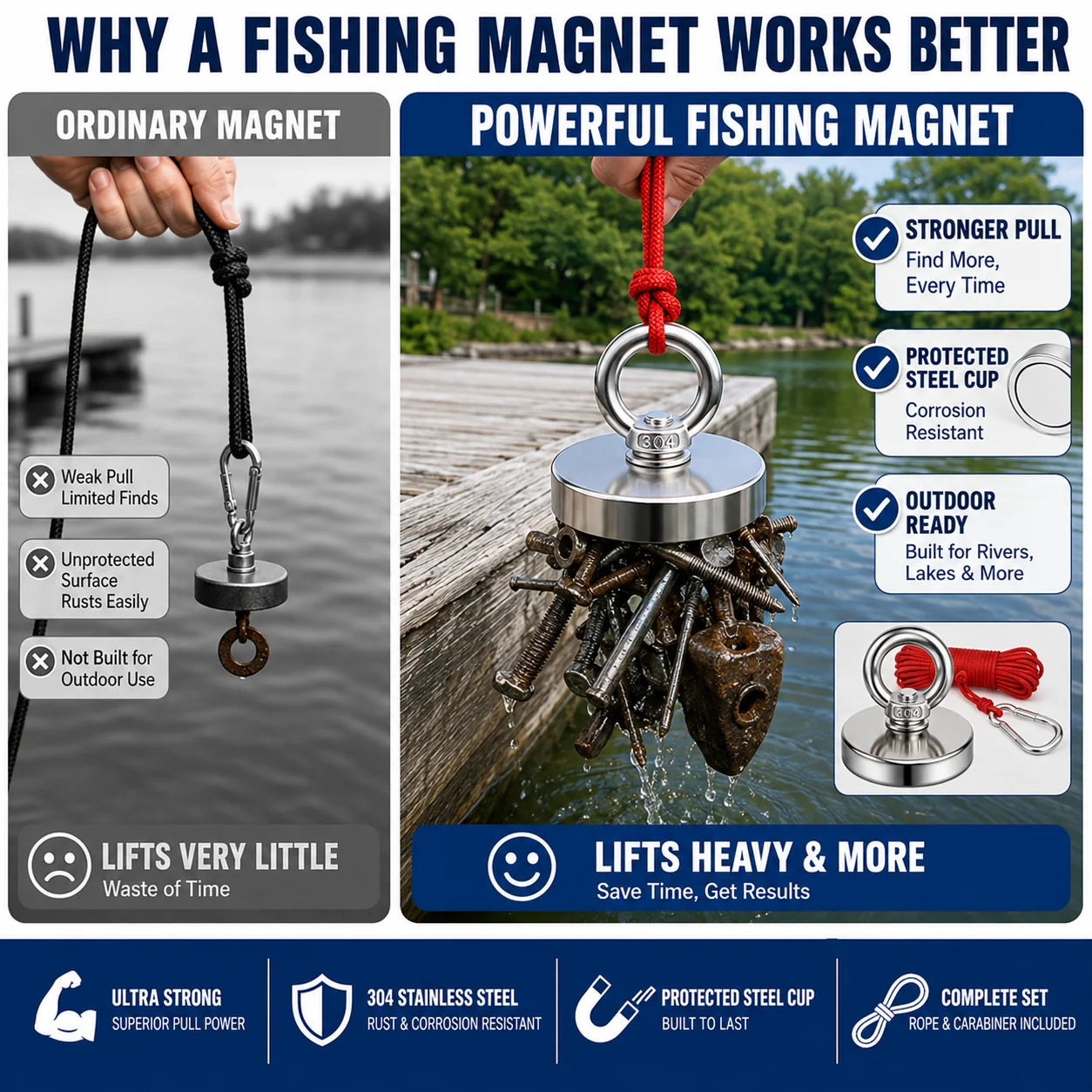 Purpose-Built Heavy Duty Fishing Magnet,Magnet with Countersunk