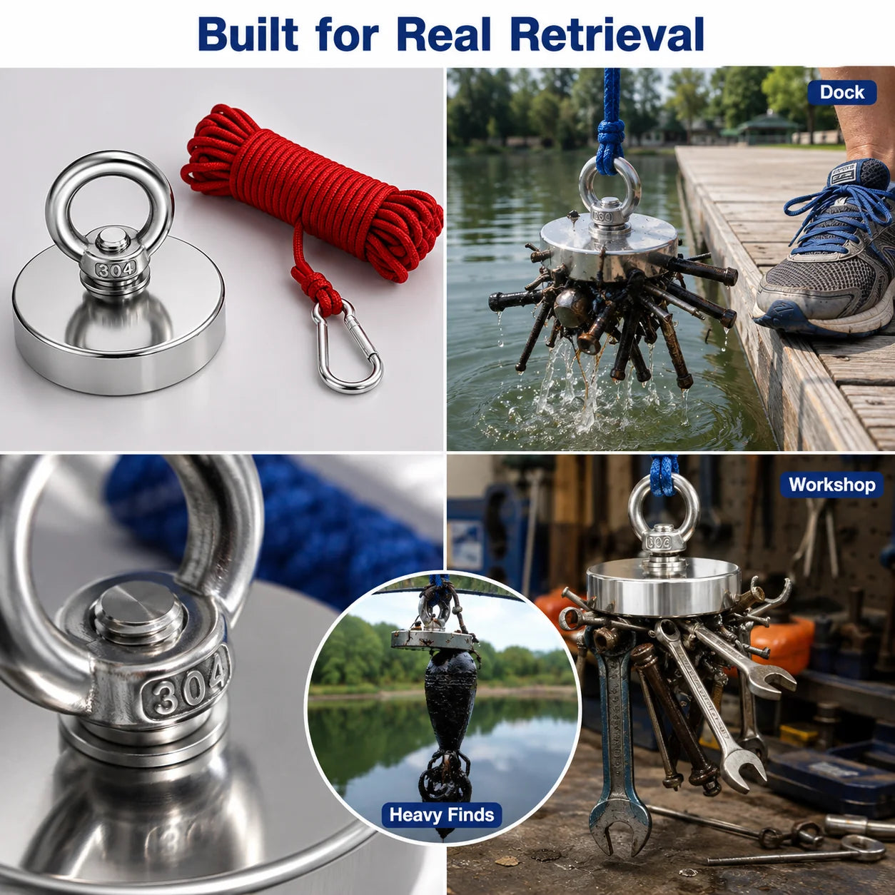 Purpose-Built Heavy Duty Fishing Magnet,Magnet with Countersunk