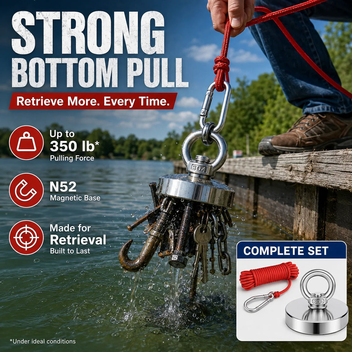 Purpose-Built Heavy Duty Fishing Magnet,Magnet with Countersunk