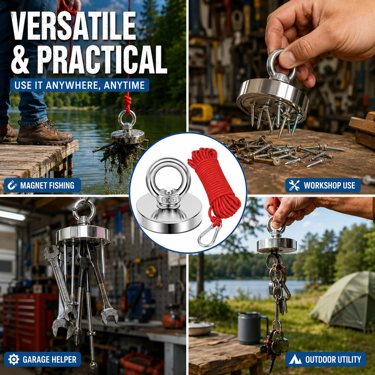 Purpose-Built Heavy Duty Fishing Magnet,Magnet with Countersunk