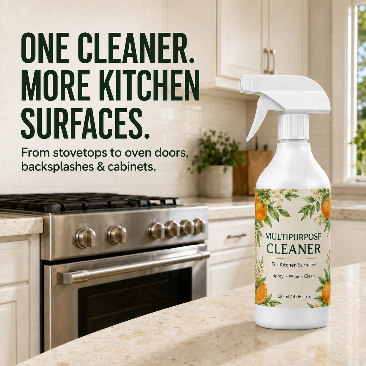 Heavy-Duty Kitchen Degreaser Spray for Greasy Surfaces