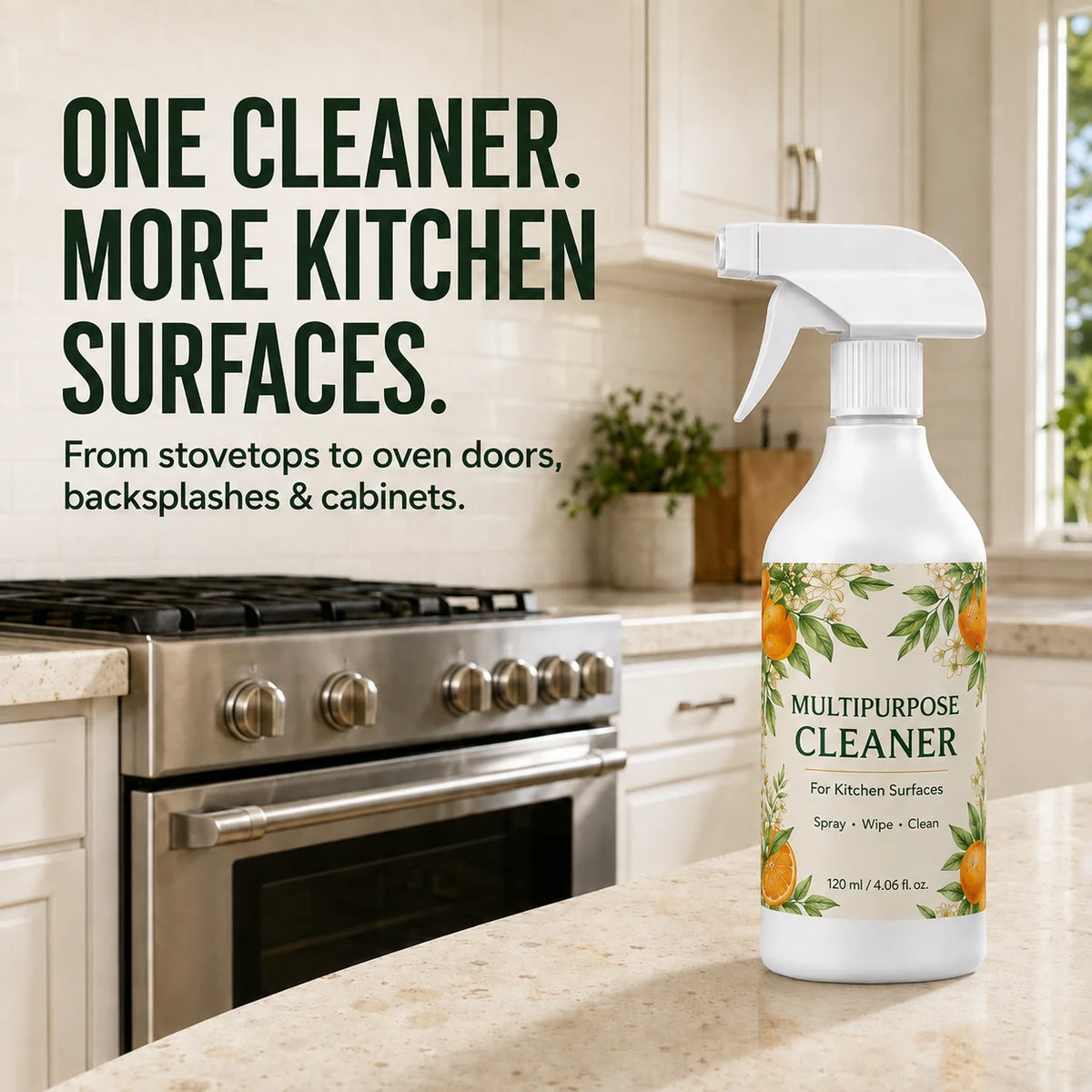 Heavy-Duty Kitchen Degreaser Spray for Greasy Surfaces